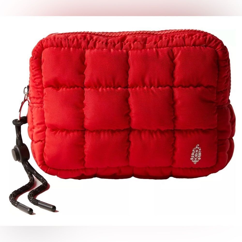 FP movementâWinterberry Red Essentials Quilted Nylon Waterproof Cosmetic Bag